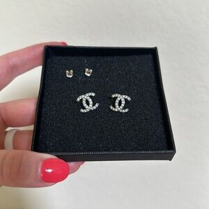 CHANELinspired studs. Like new.